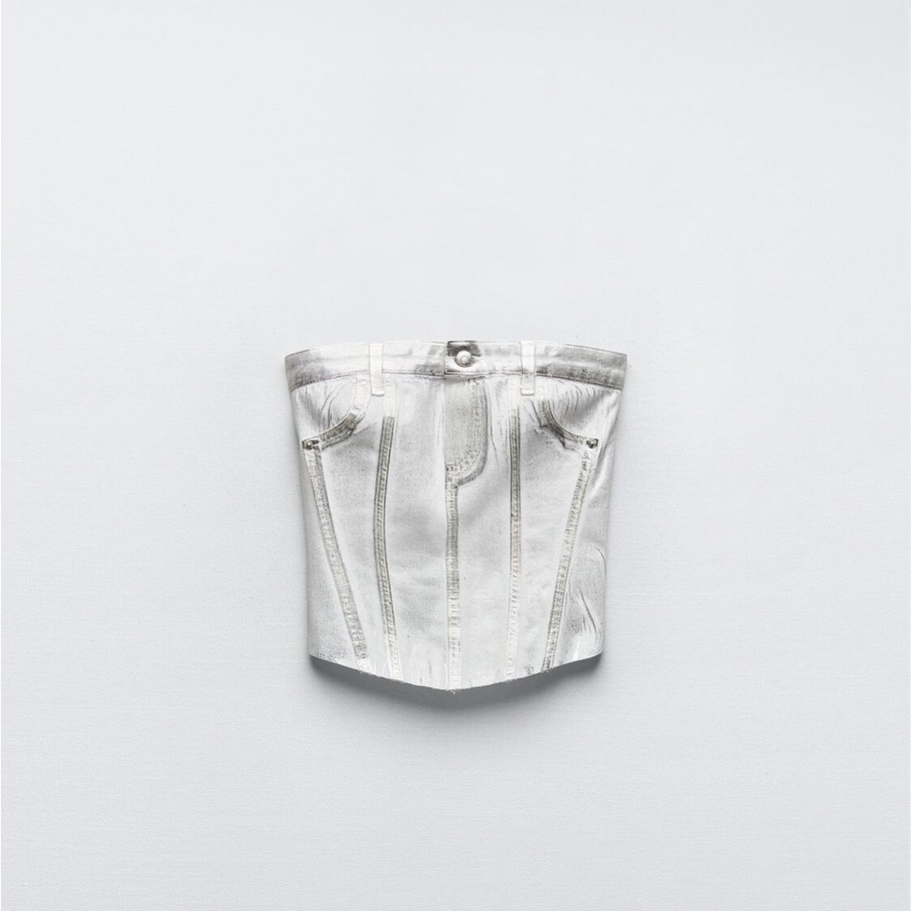 Metallic Strapless Top